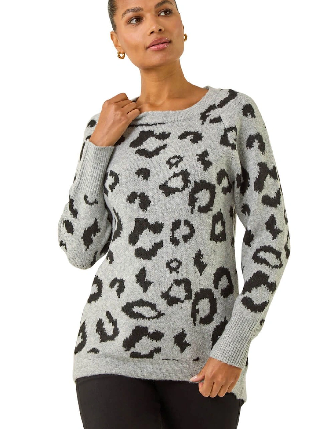 Jacquard Animal Print Jumper, 2 of 1