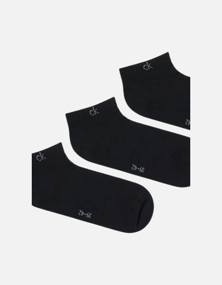 3-Pack CK Premium Combed Cotton Trainer Socks, Black