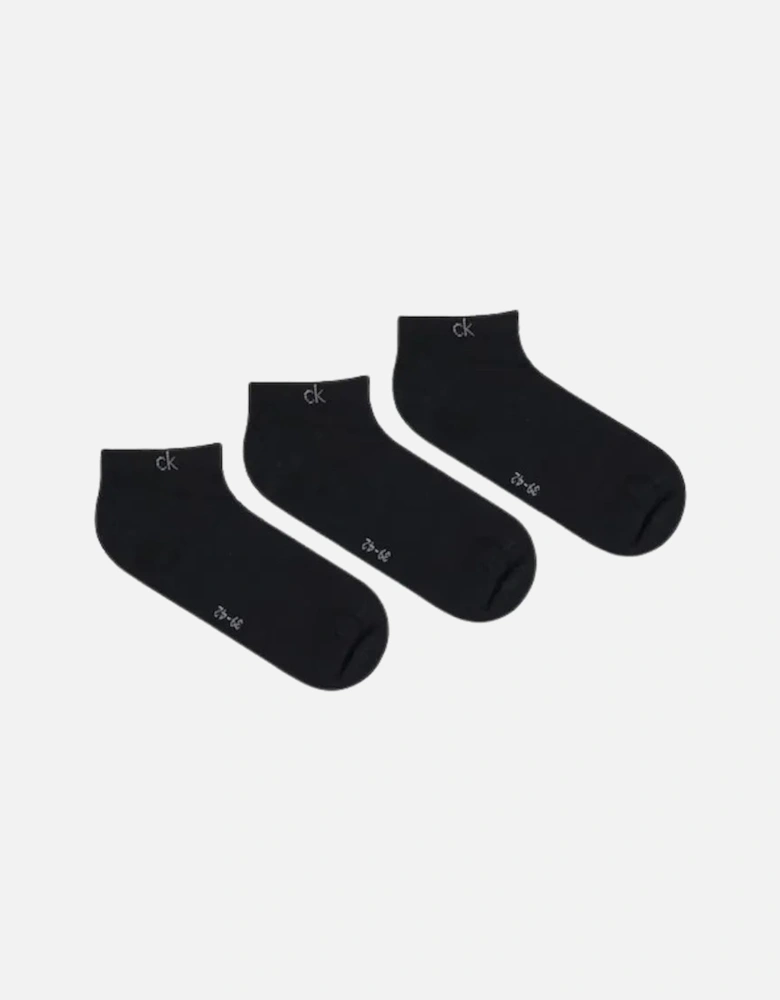 3-Pack CK Premium Combed Cotton Trainer Socks, Black