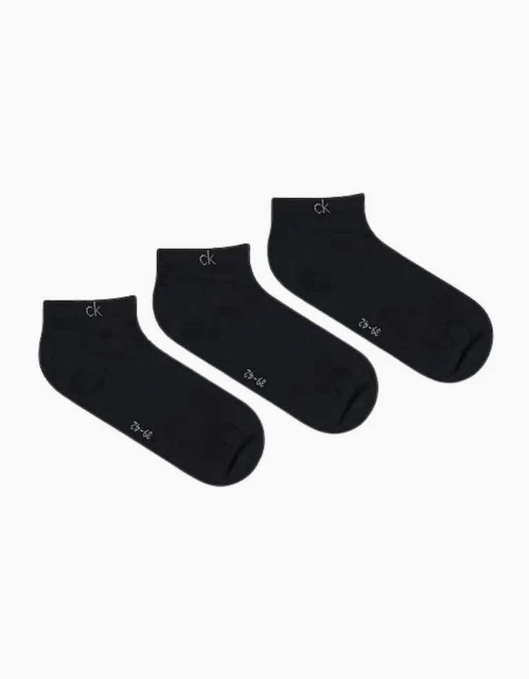 Calvin Klein Men's Black/Black/Black 3-Pack Ck Premium Combed Cotton Trainer Socks,  7.5/8/5/5.5/6/6.5/7 Eur Size 39-42