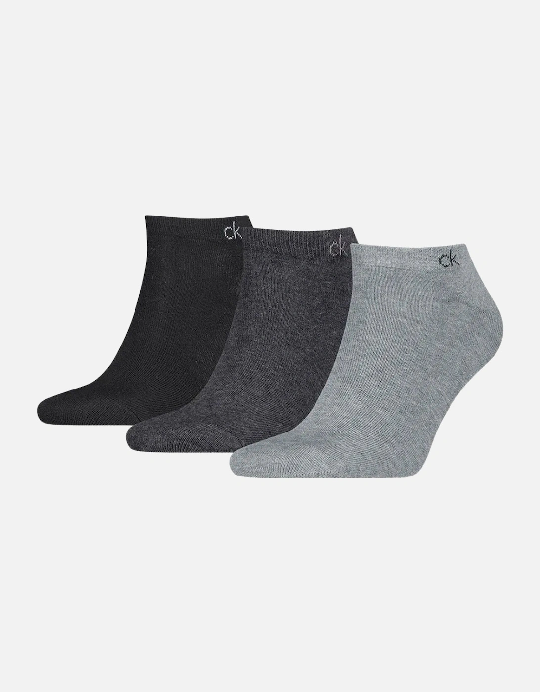 3-Pack CK Premium Combed Cotton Trainer Socks, Grey Melange, 3 of 2