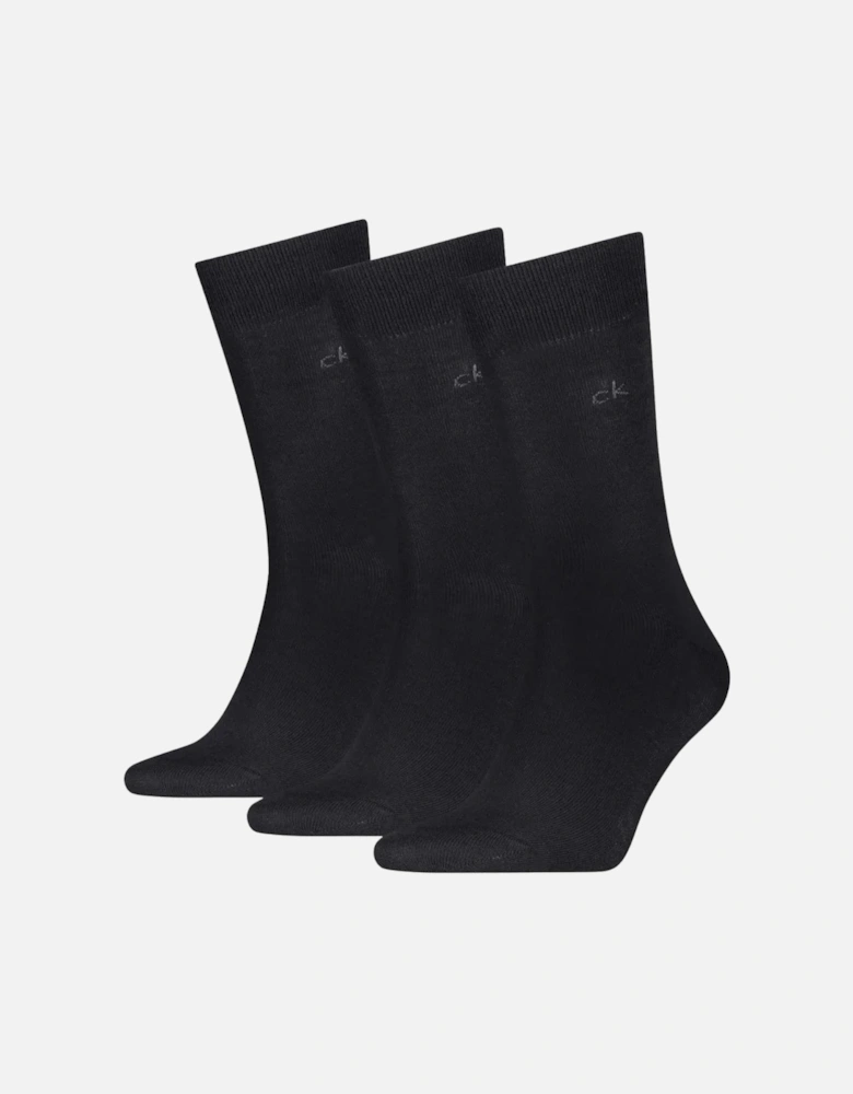 3-Pack CK Premium Combed Cotton Socks, Black