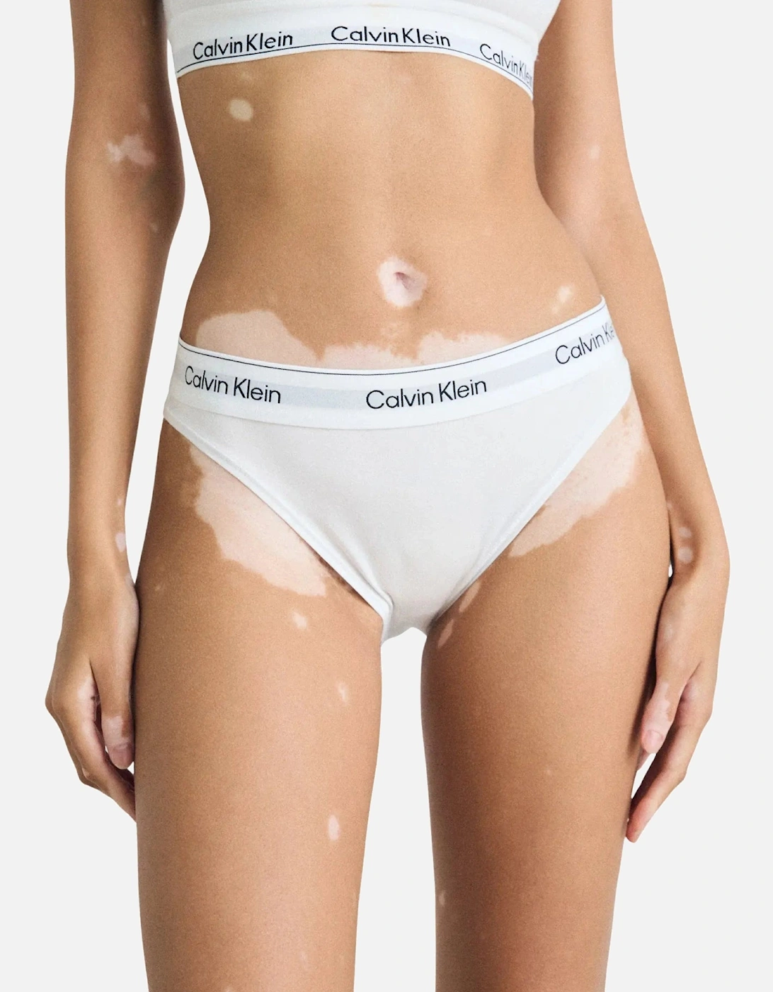 Icon Cotton Modal High Leg Tanga Brief, White