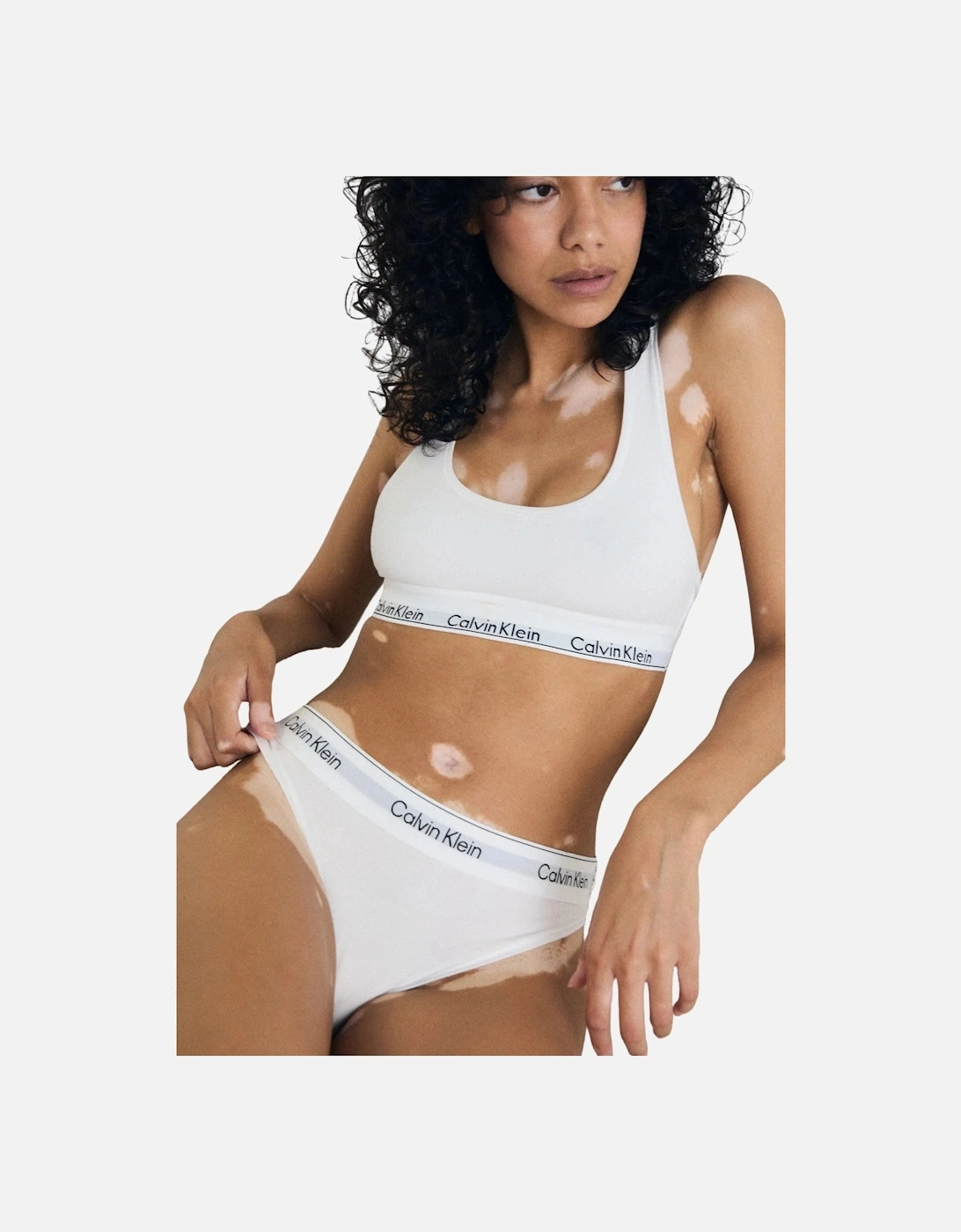 Icon Cotton Modal High Leg Tanga Brief, White