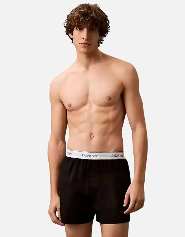 3-Pack Icon Cotton Stretch Boxer Shorts, Black/White