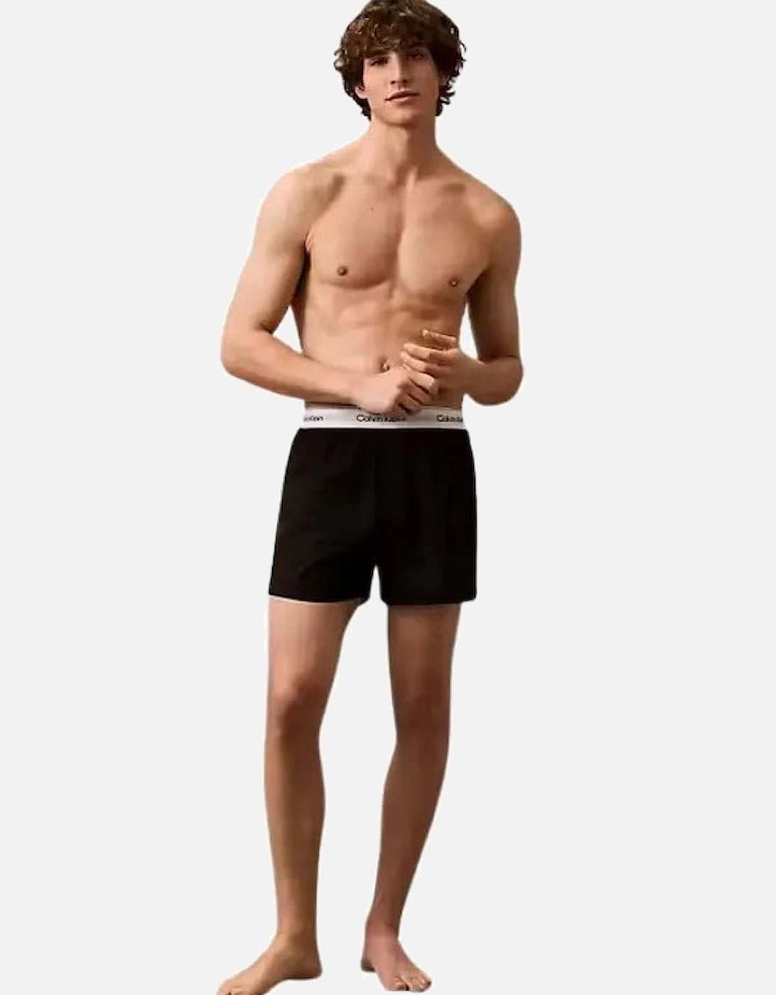 3-Pack Icon Cotton Stretch Boxer Shorts, Black/White