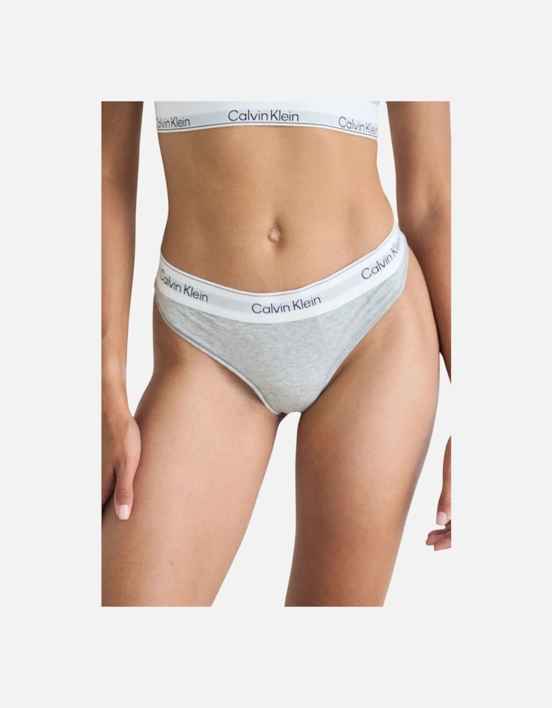 Icon Cotton Modal High Leg Tanga Brief, Grey Heather