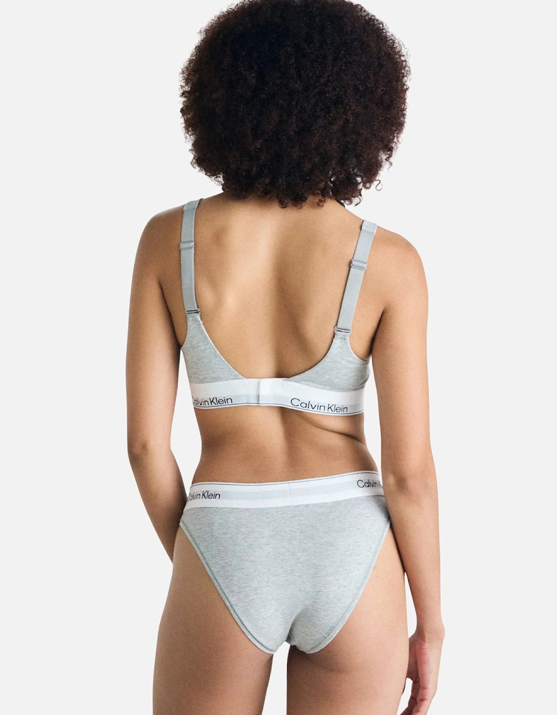 Icon Cotton Modal High Leg Tanga Brief, Grey Heather