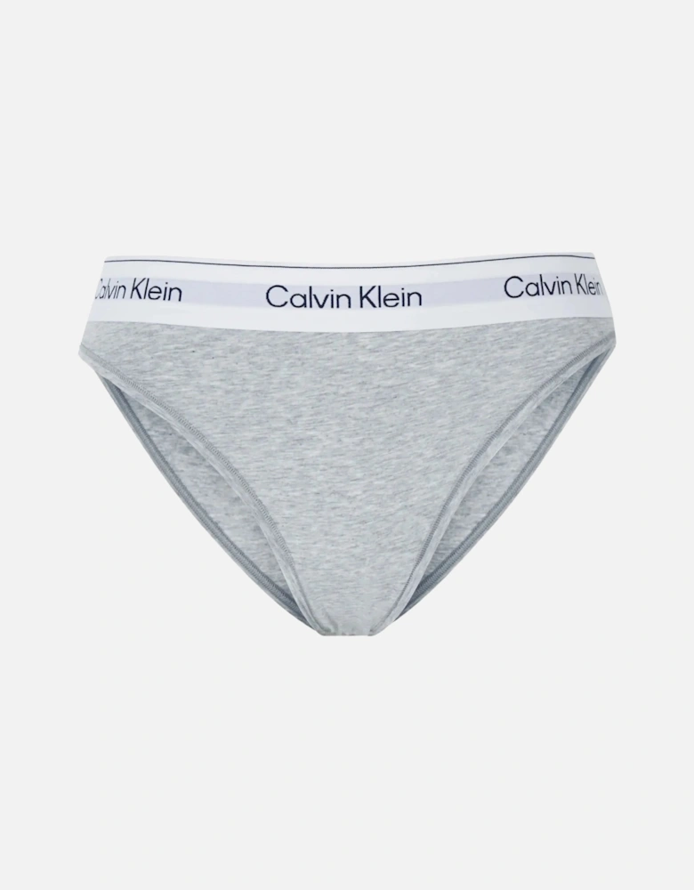 Icon Cotton Modal High Leg Tanga Brief, Grey Heather