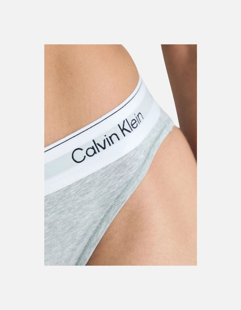 Icon Cotton Modal High Leg Tanga Brief, Grey Heather