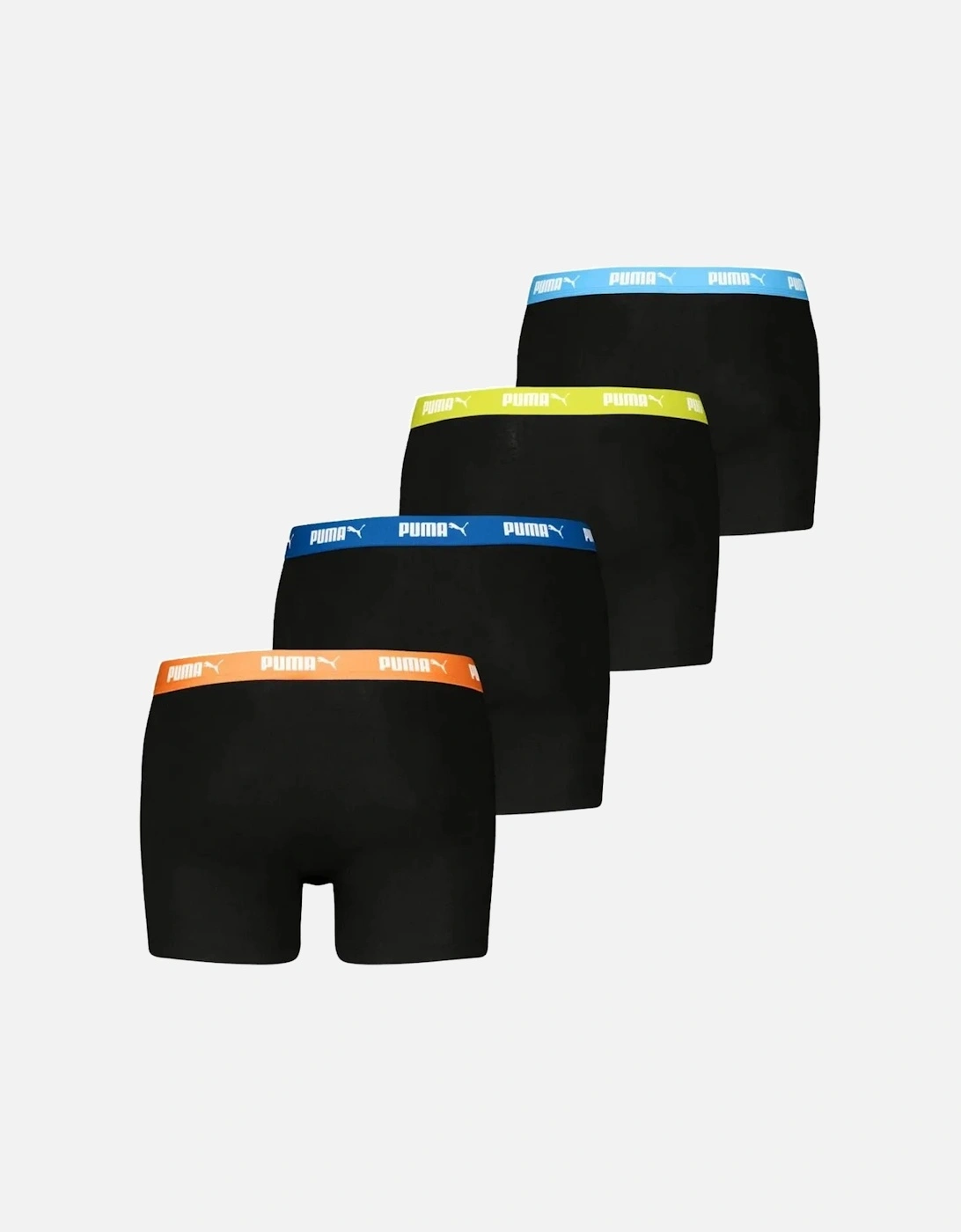 4-Pack Everyday Boxer Briefs, Black w/ yellow/orange/blue waistbands