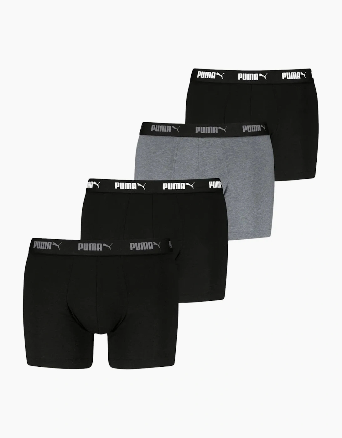 Puma Men's Black 4-Pack Everyday Boxer Briefs, /Grey  32/30/31 S