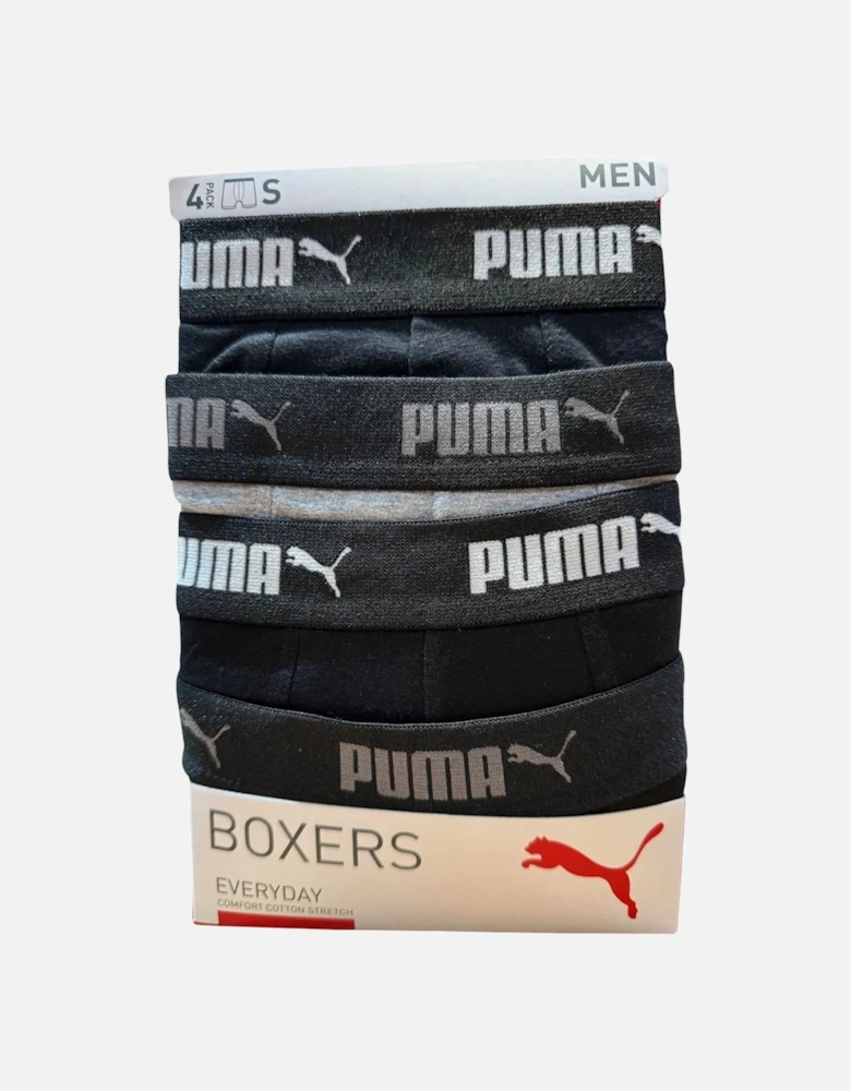 4-Pack Everyday Boxer Briefs, Black/Grey