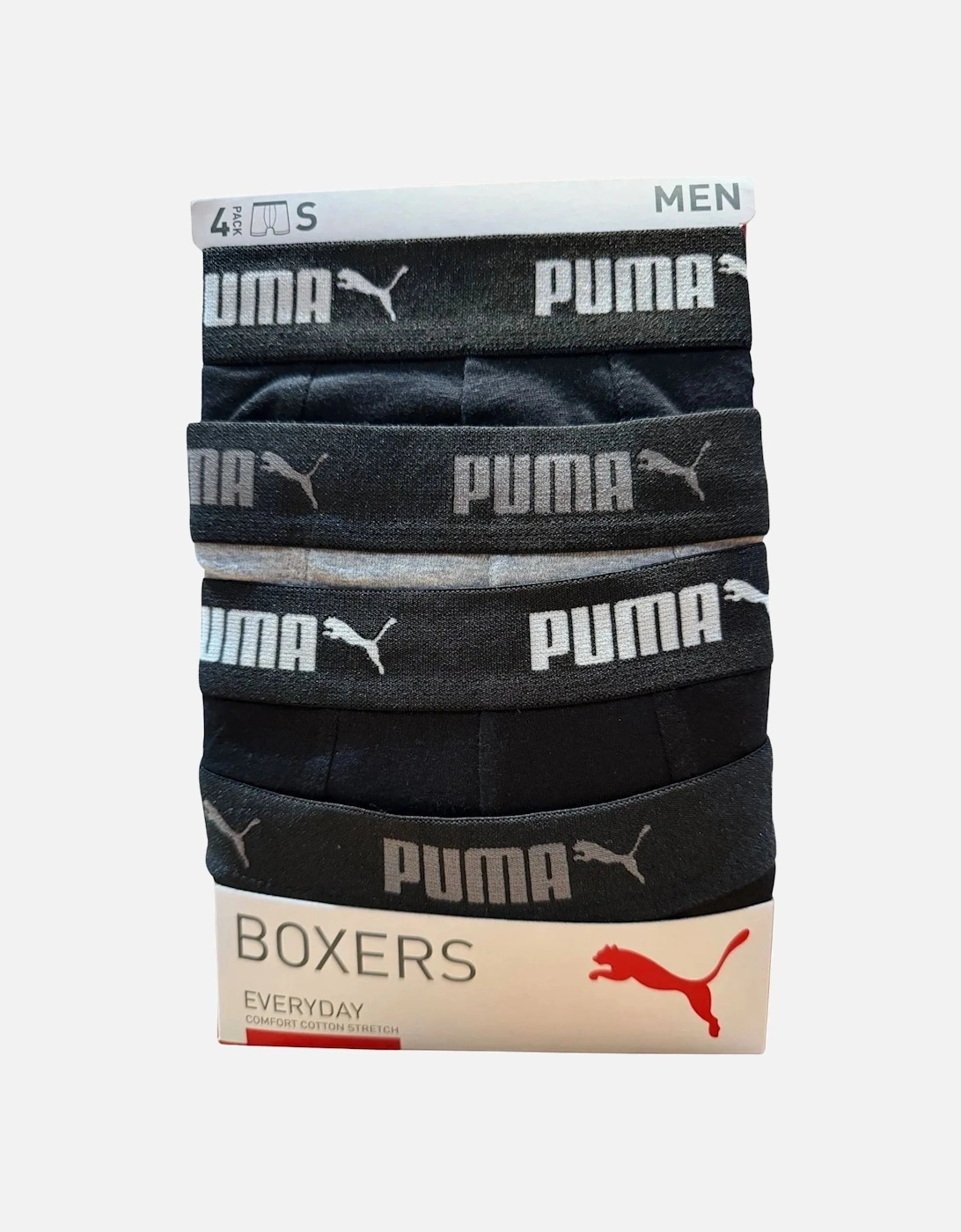 4-Pack Everyday Boxer Briefs, Black/Grey