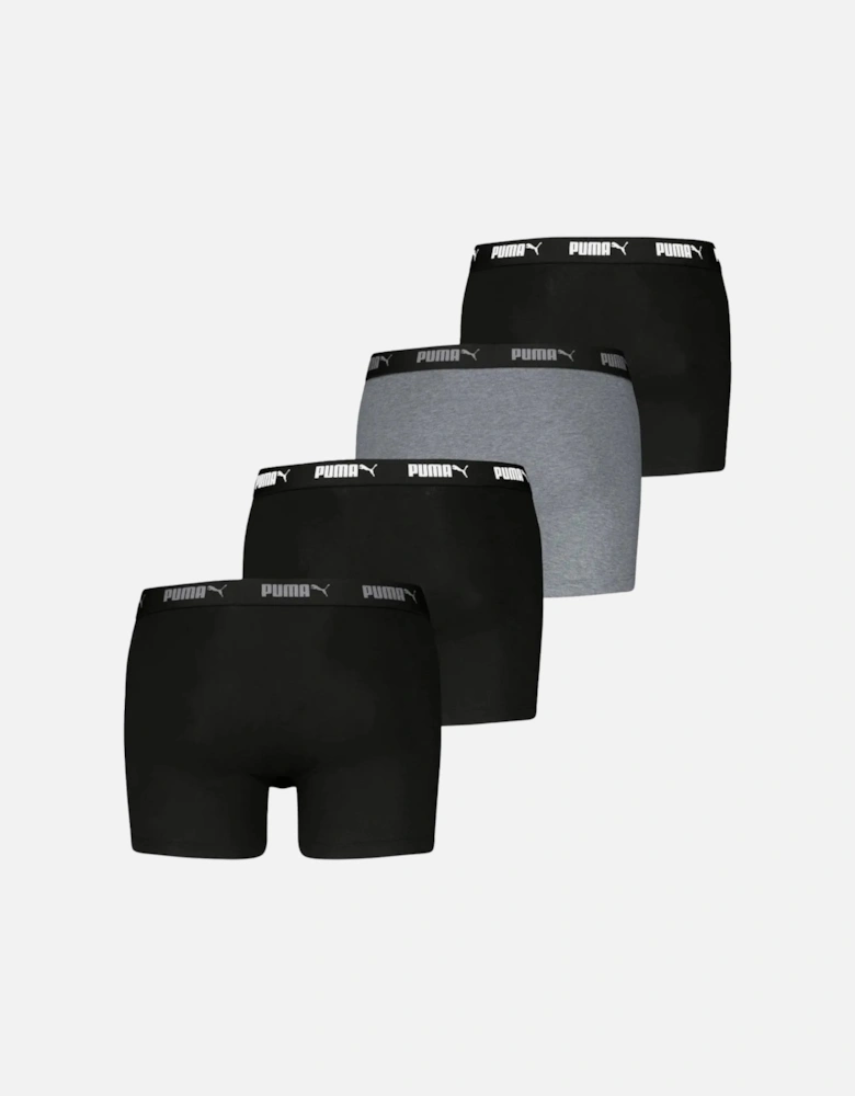 4-Pack Everyday Boxer Briefs, Black/Grey
