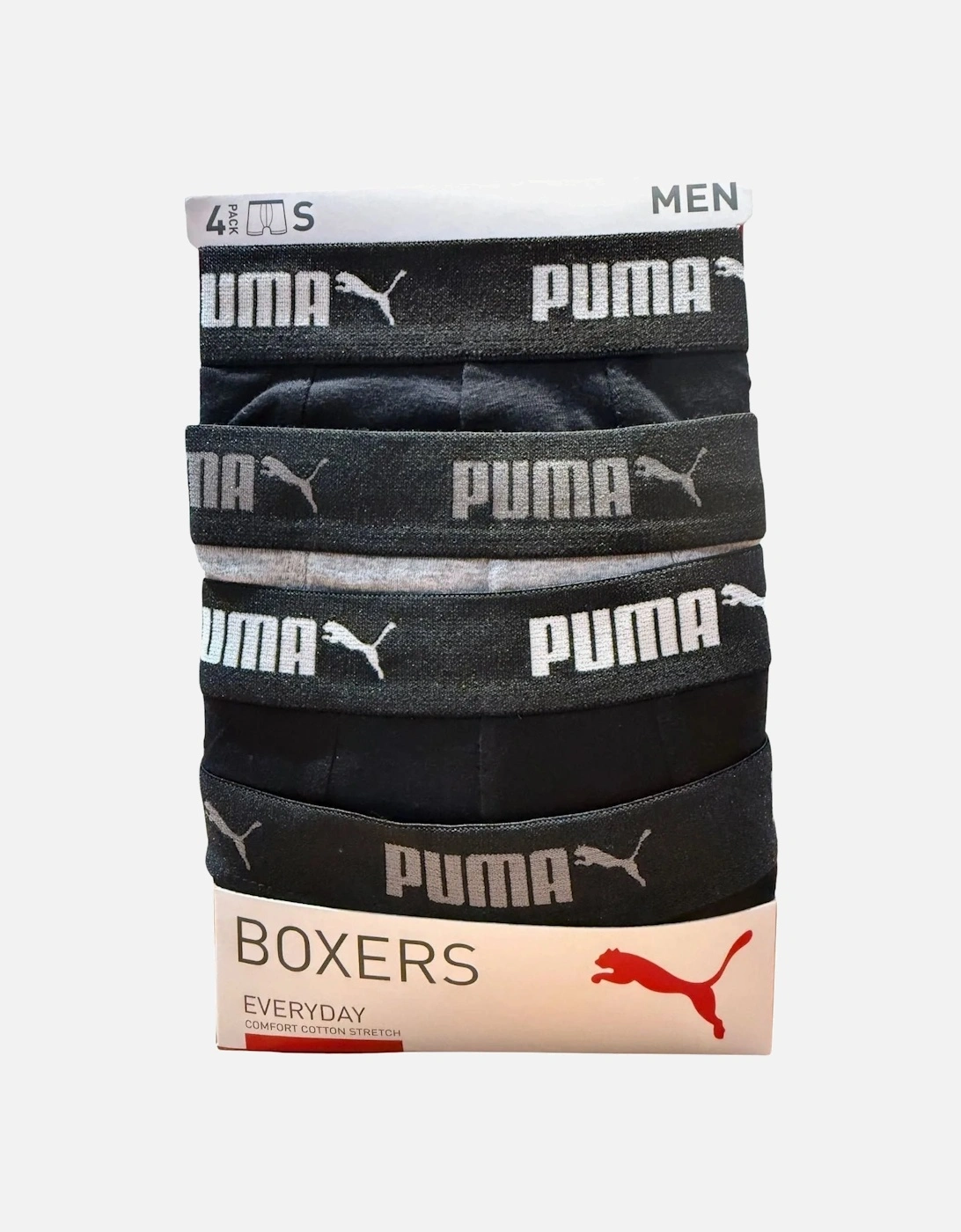 4-Pack Everyday Boxer Briefs, Black/Grey