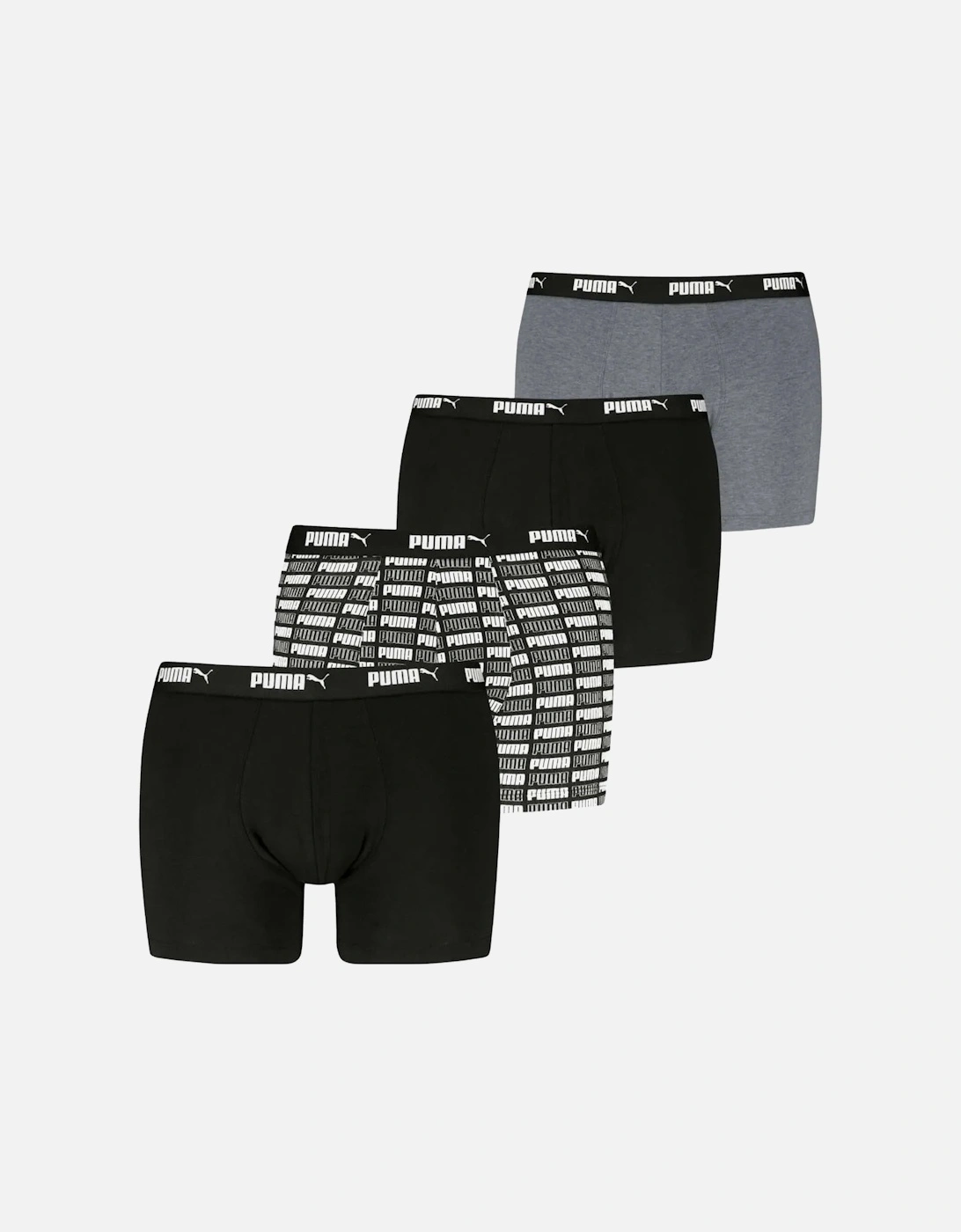 4-Pack Aop Logo Print Boxer Briefs, Black/Grey, 5 of 4
