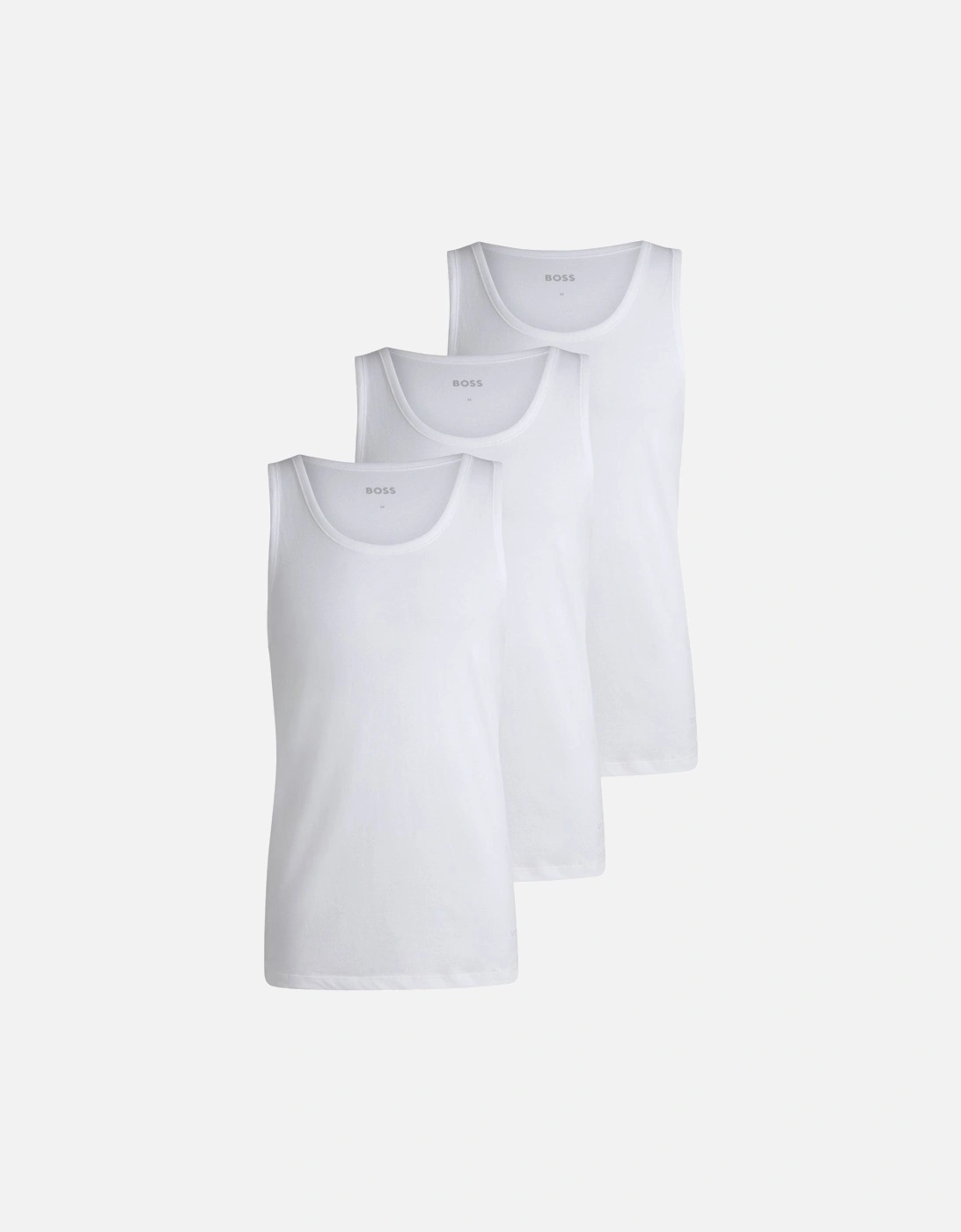 3-Pack Classic-Fit Tank Top Vests, White, 6 of 5