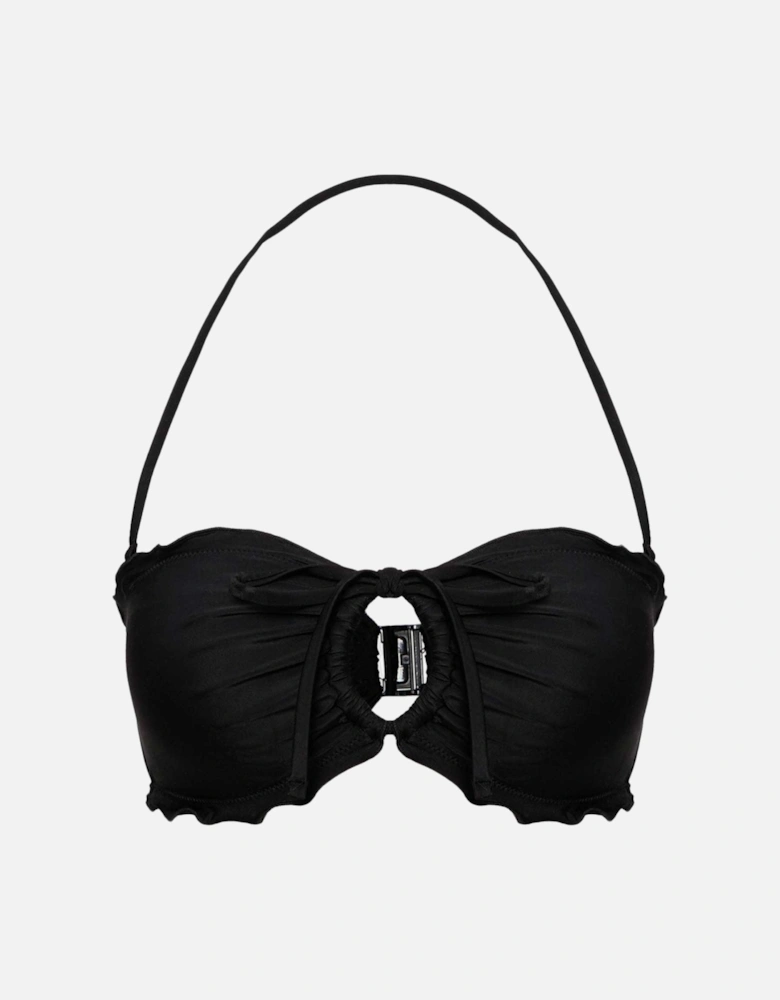 Ruffle Bikini Top, Black