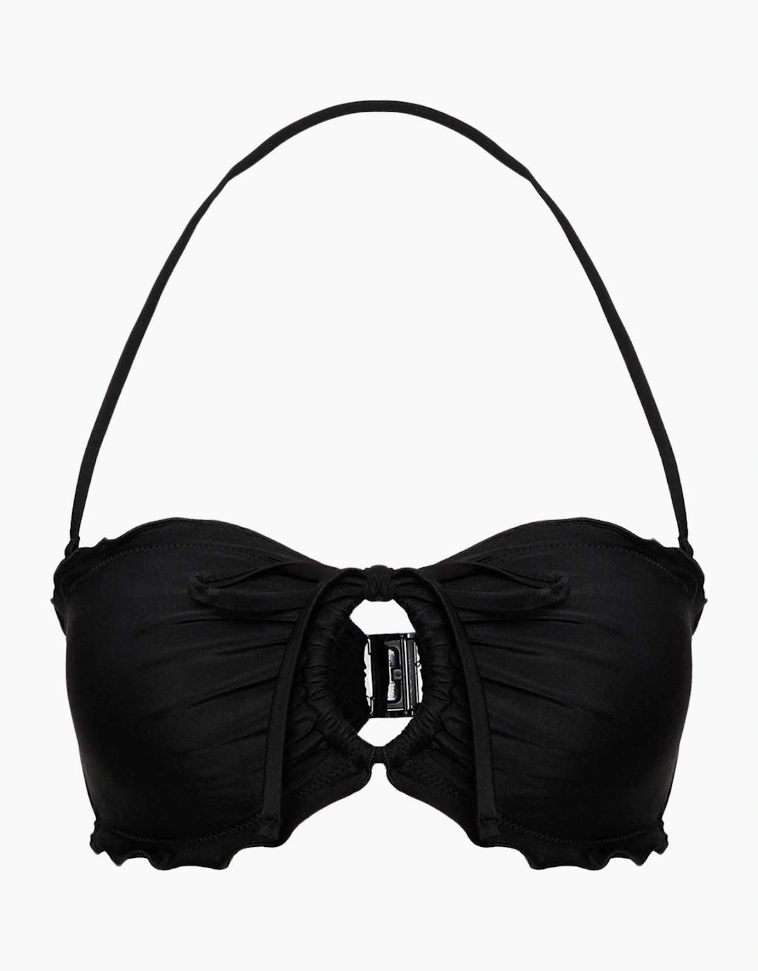 Hugo Boss Women's Black Ruffle Bikini Top, - Size: M