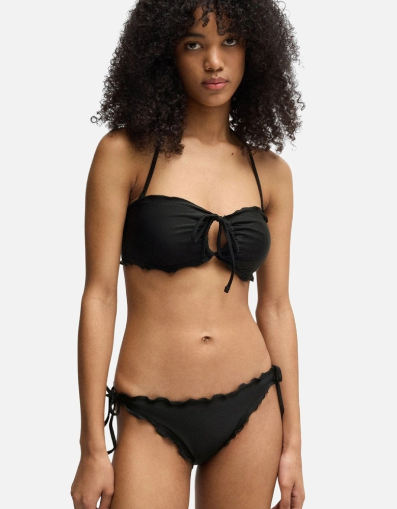 Ruffle Bikini Top, Black