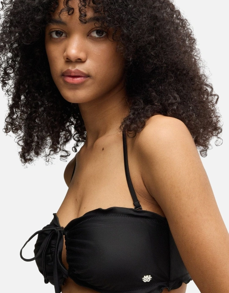 Ruffle Bikini Top, Black