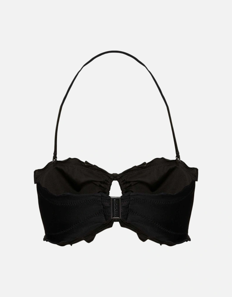 Ruffle Bikini Top, Black