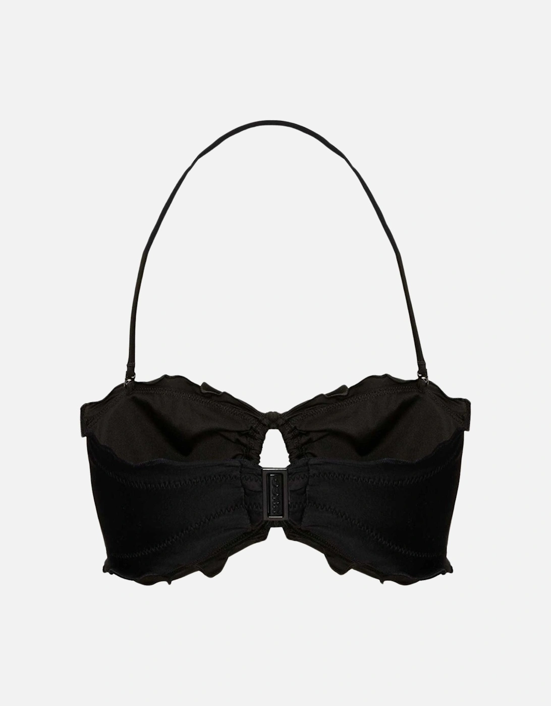 Ruffle Bikini Top, Black