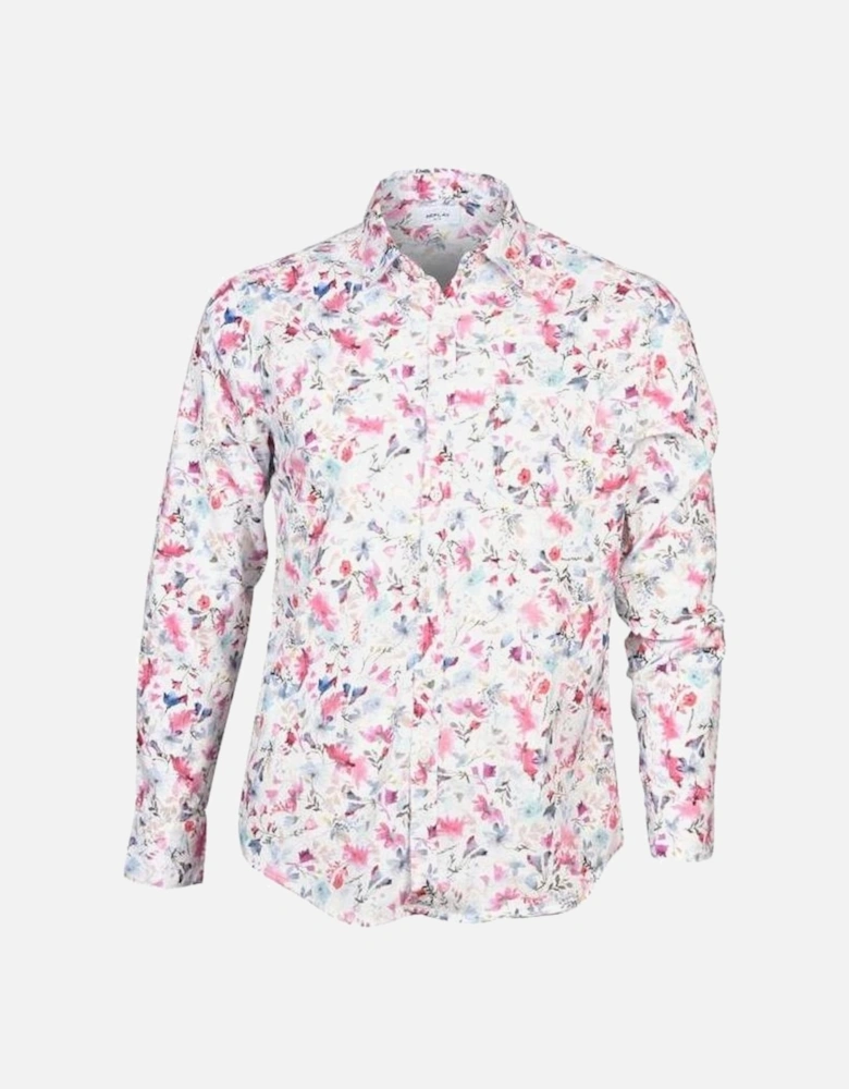 Floral Print Shirt, White/multi