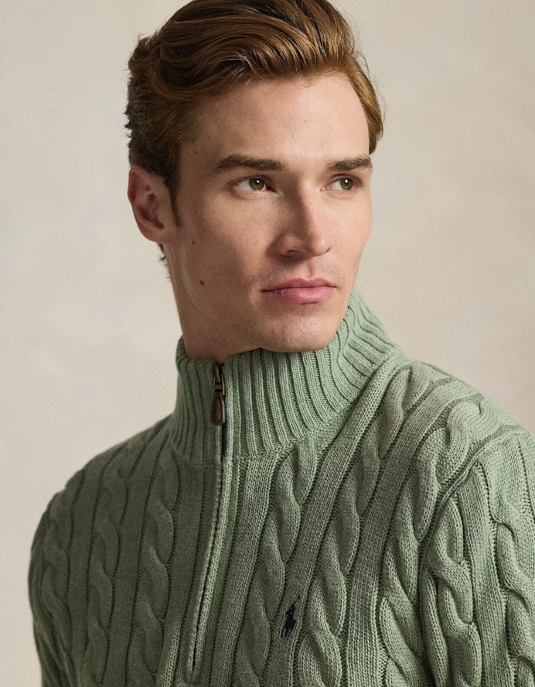 Half Zip Sweater 509 Fern Green Heather