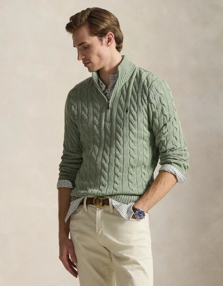 Half Zip Sweater 509 Fern Green Heather