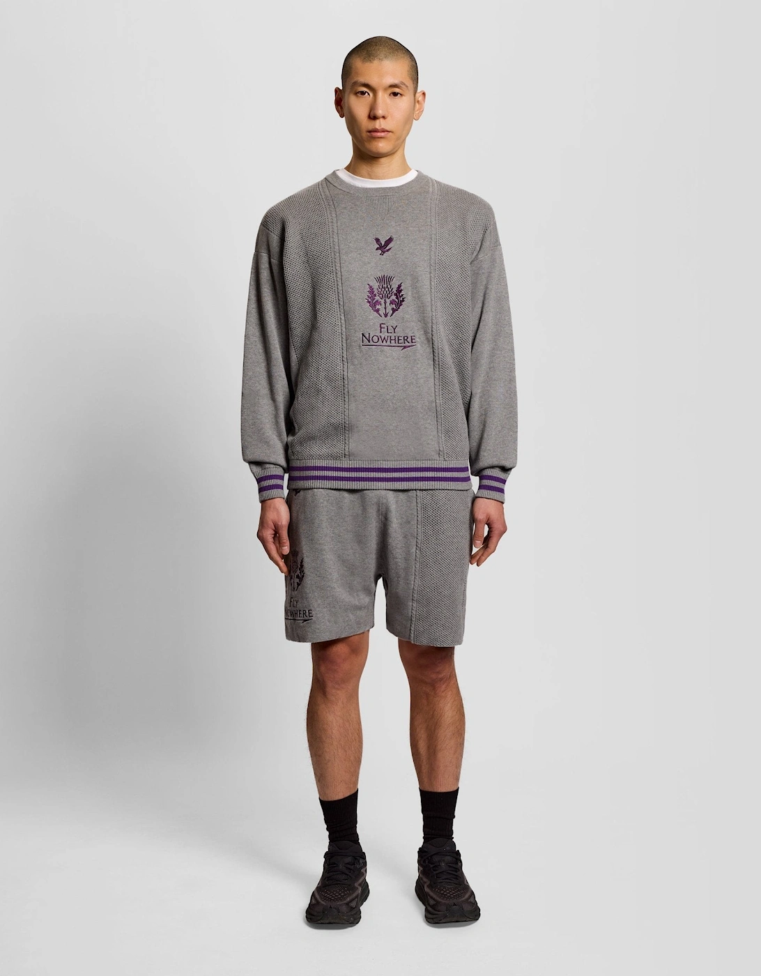 Lyle And Scott Men's Grey Engineered Stripe Shorts  33/32/32 M