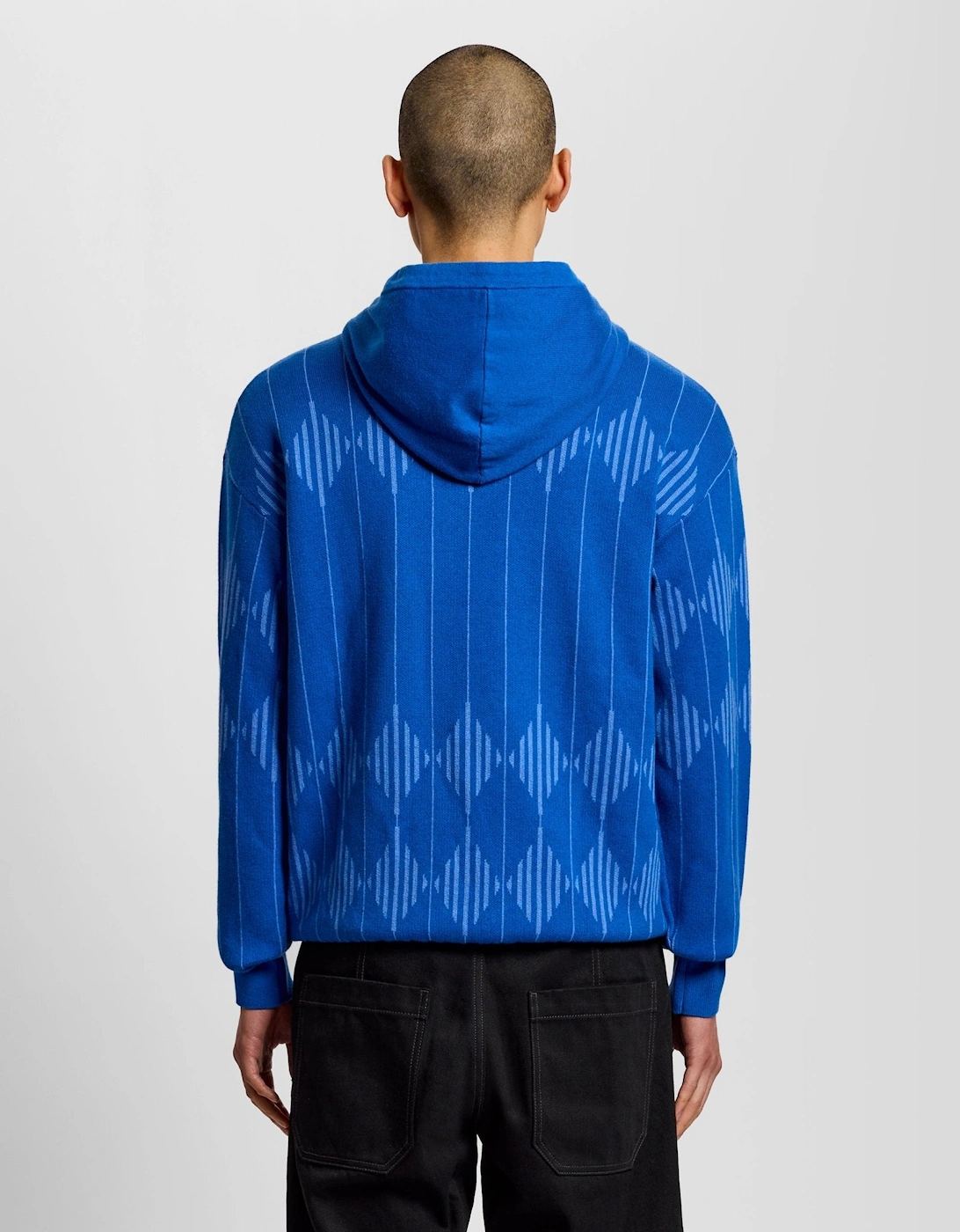 Lyle And Scott Men's Blue Cashmere Blend Hoodie 38 M