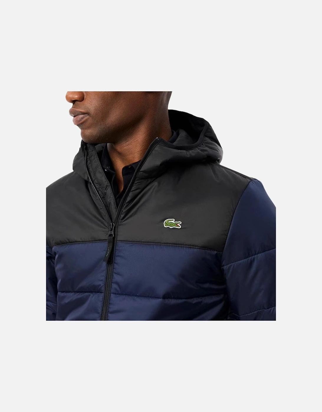 Water-Repellent Quilted Puffer Jacket Navy/Black