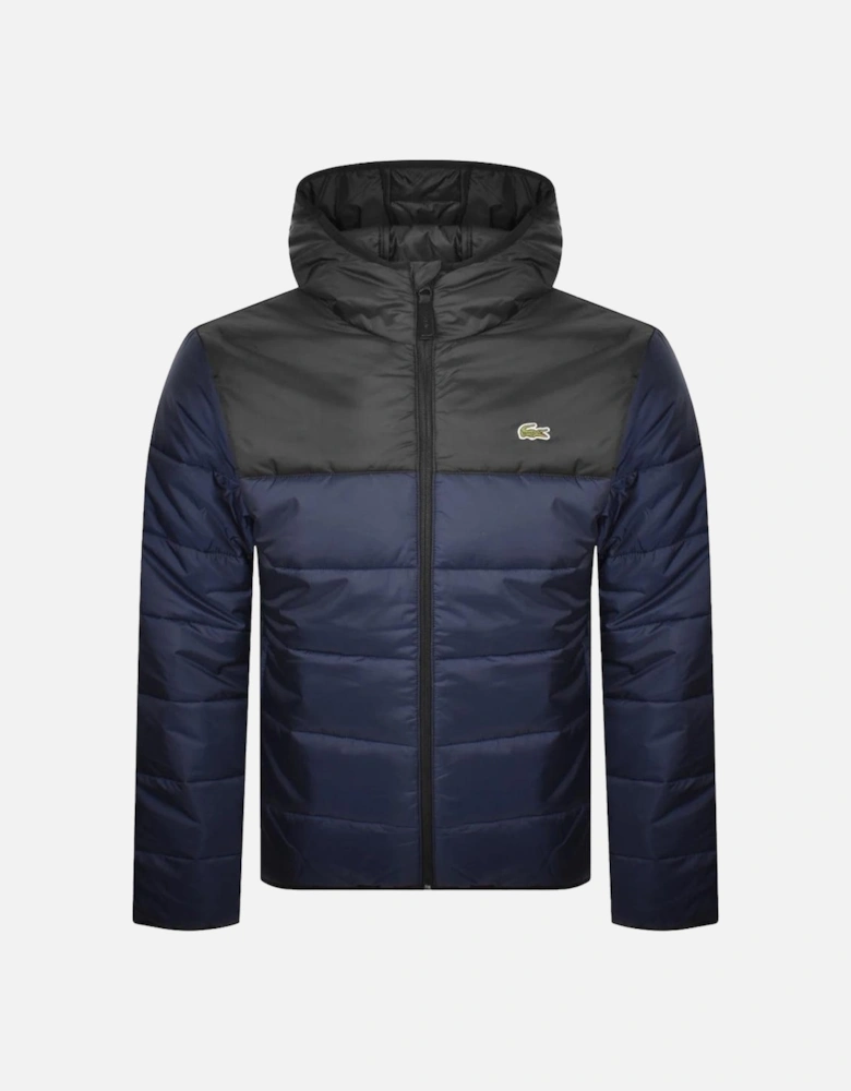 Water-Repellent Quilted Puffer Jacket Navy/Black