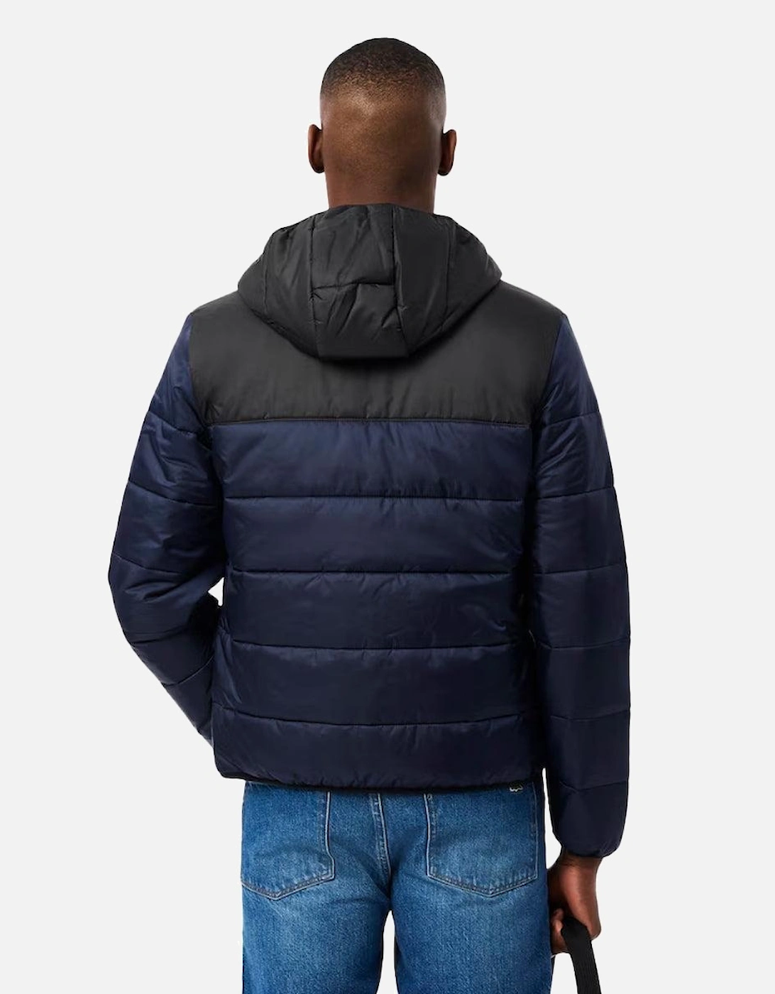 Water-Repellent Quilted Puffer Jacket Navy/Black
