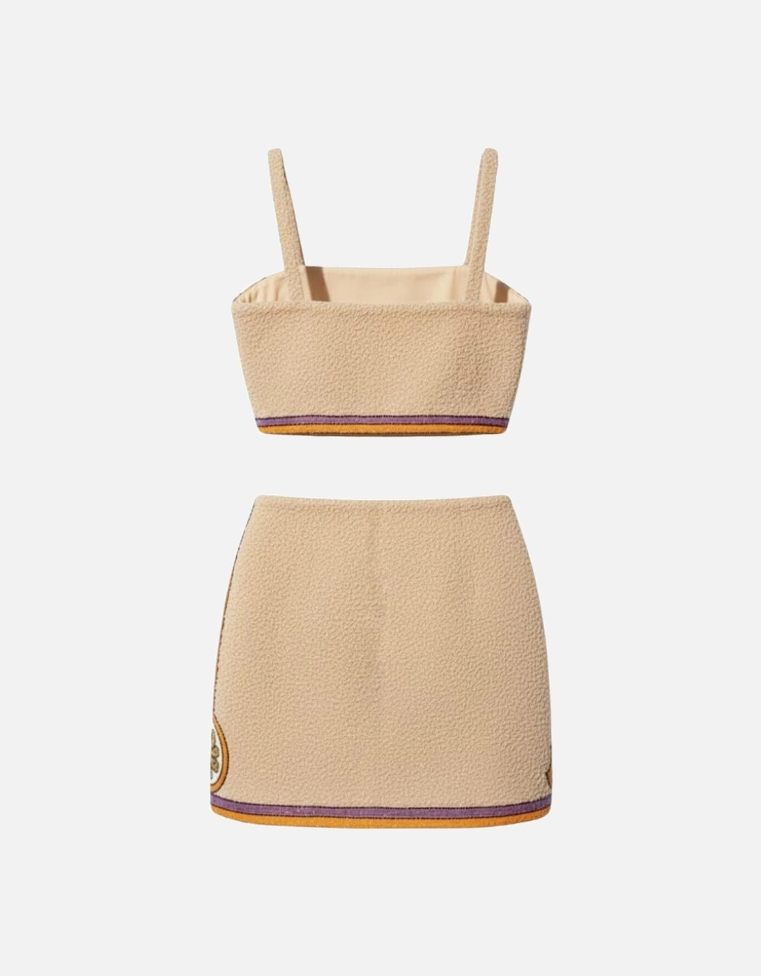 Melodie Co-ord Hand Embroidered Crystal Top - Peach