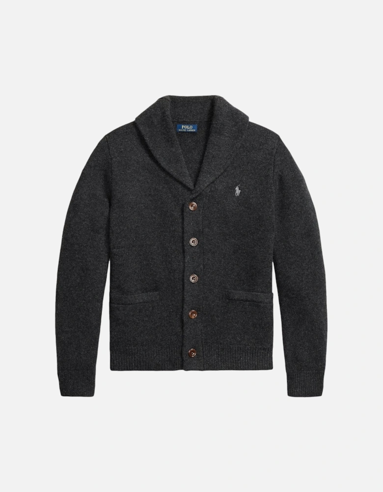 Wool Cardigan 002 Dark Granite Heather