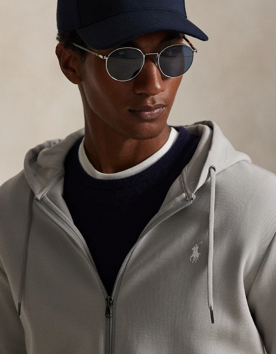 Double Knit Zip Hoody 092 Soft Grey