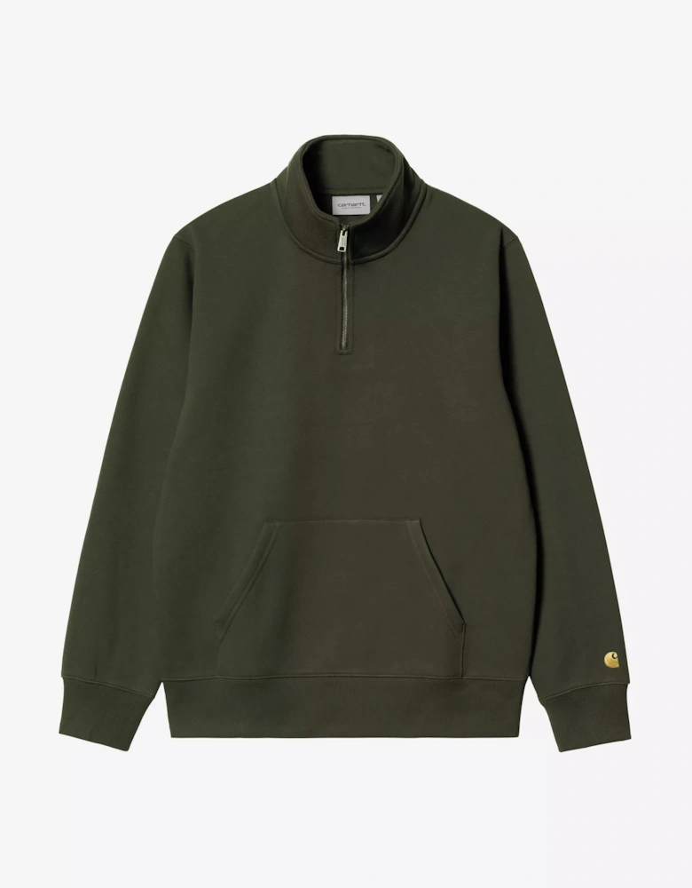 CARHARTT CHASE ZIP NECK SWEATSHIRT OLIVE/GOLD