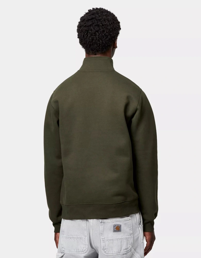 CARHARTT CHASE ZIP NECK SWEATSHIRT OLIVE/GOLD