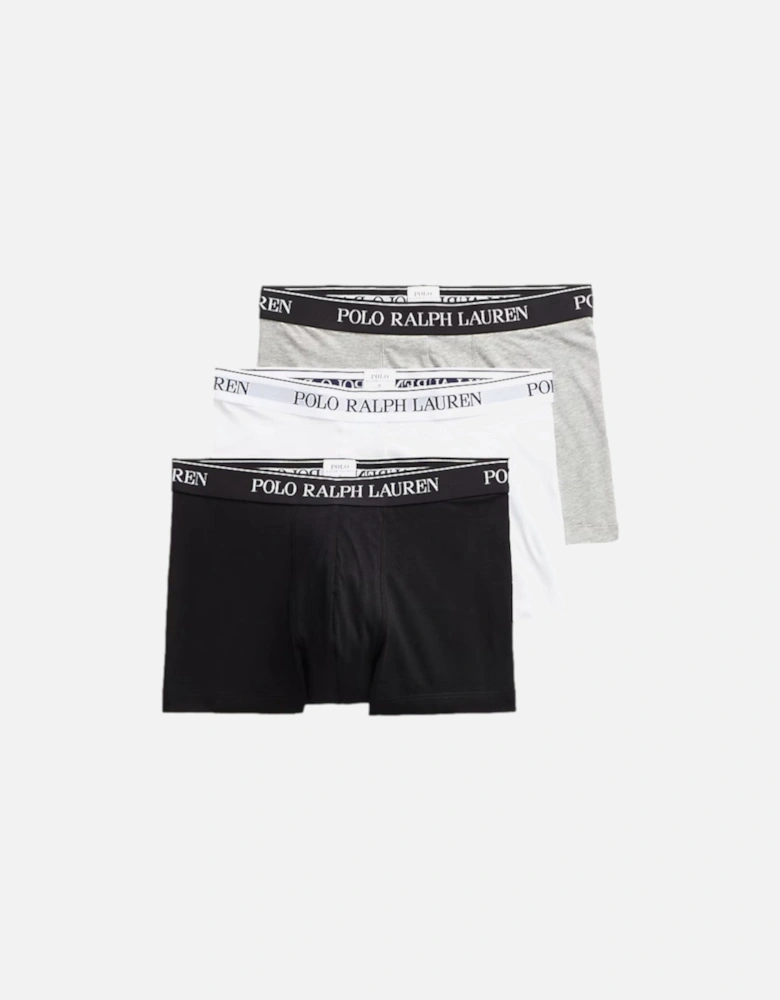 Classic 3 Pk Trunks 052 Hthr/Black/White