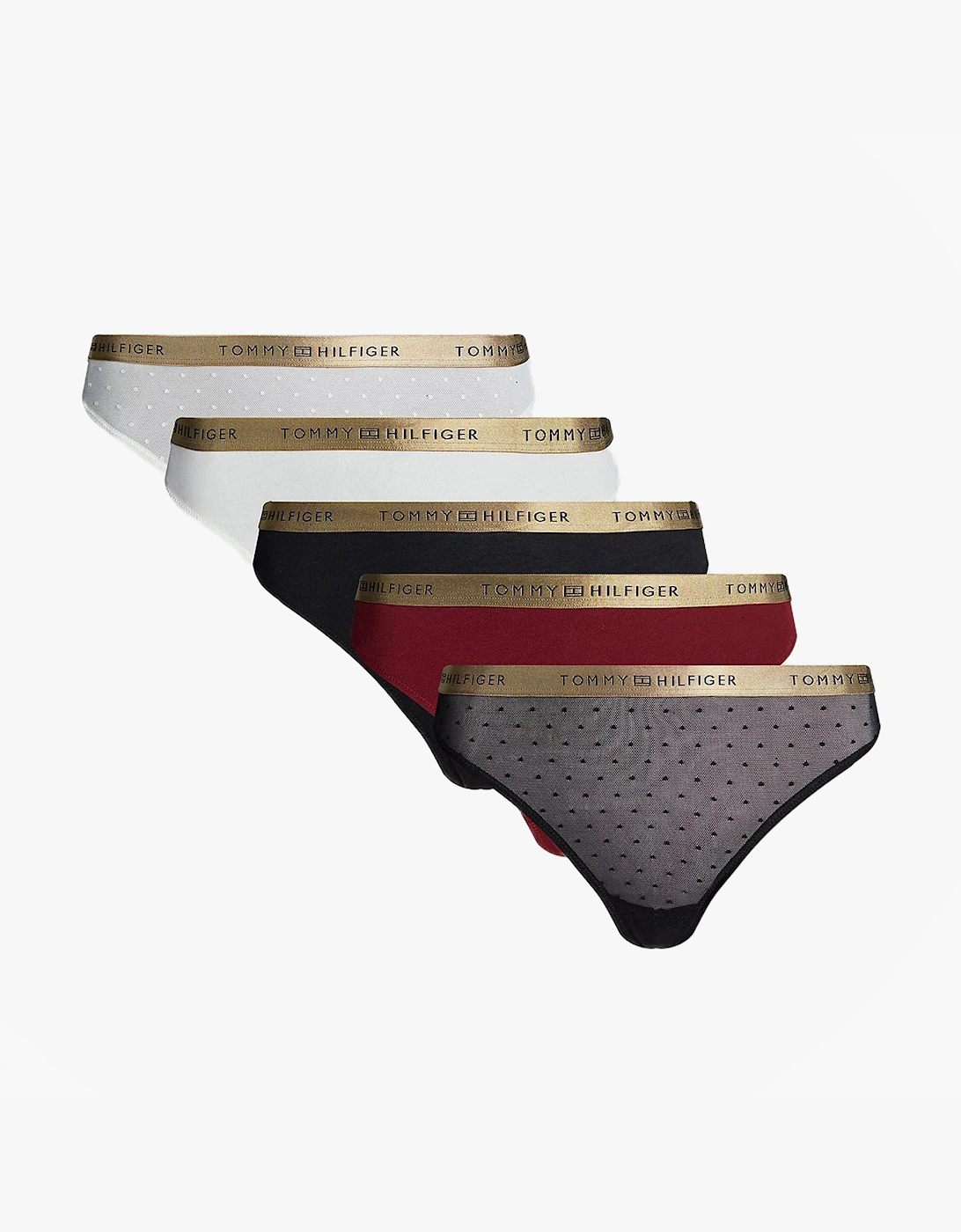 Women's Tommy Hilfiger GIFT UNDERWEAR Womens 5 Pack Thongs Multicoloured - Size: 10