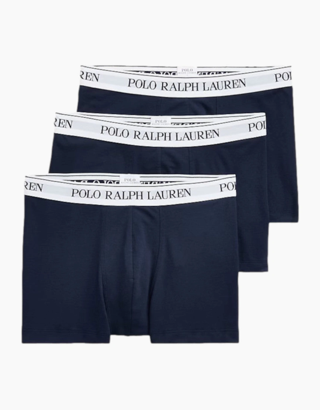 Men's Polo Ralph Lauren Classic 3 Pk Trunks 056 Nvy/Wht - Navy - Size: 35/34/32