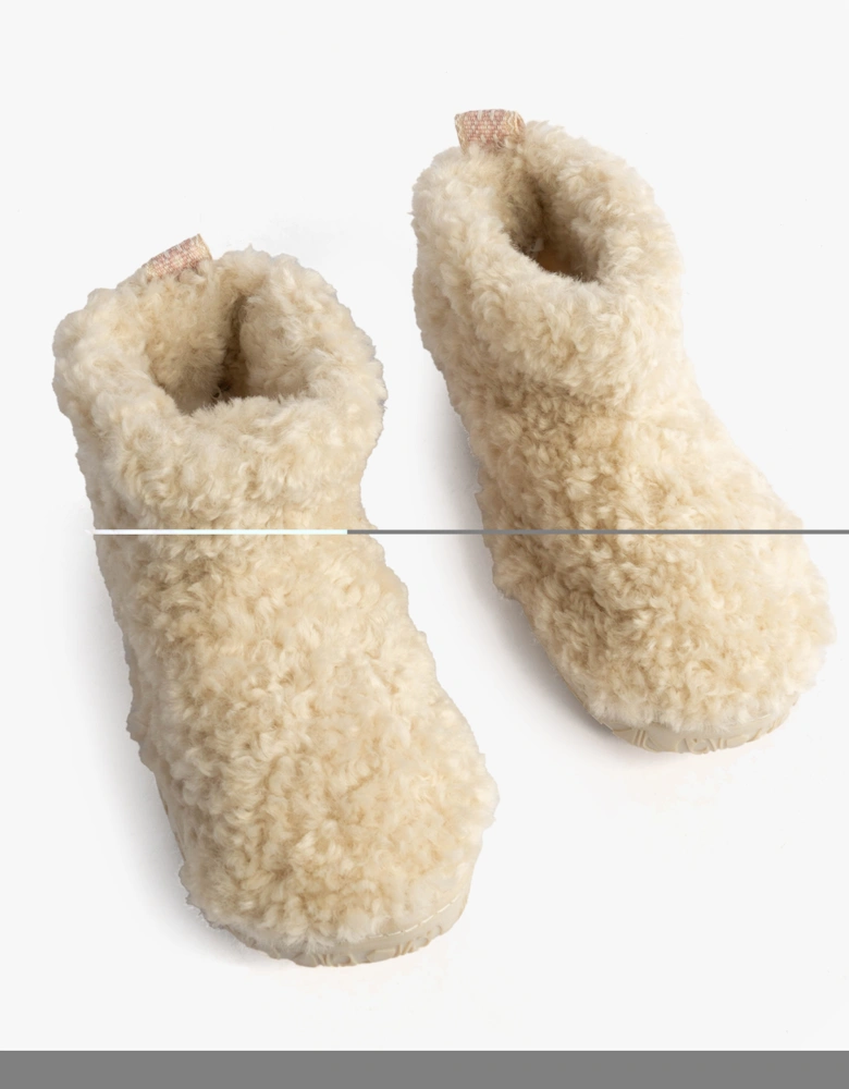 LAUREN Womens Slipper Boots Cream