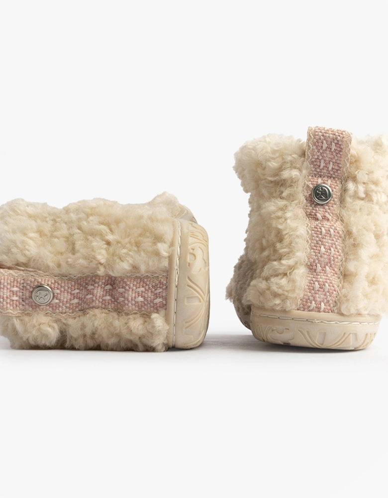 LAUREN Womens Slipper Boots Cream