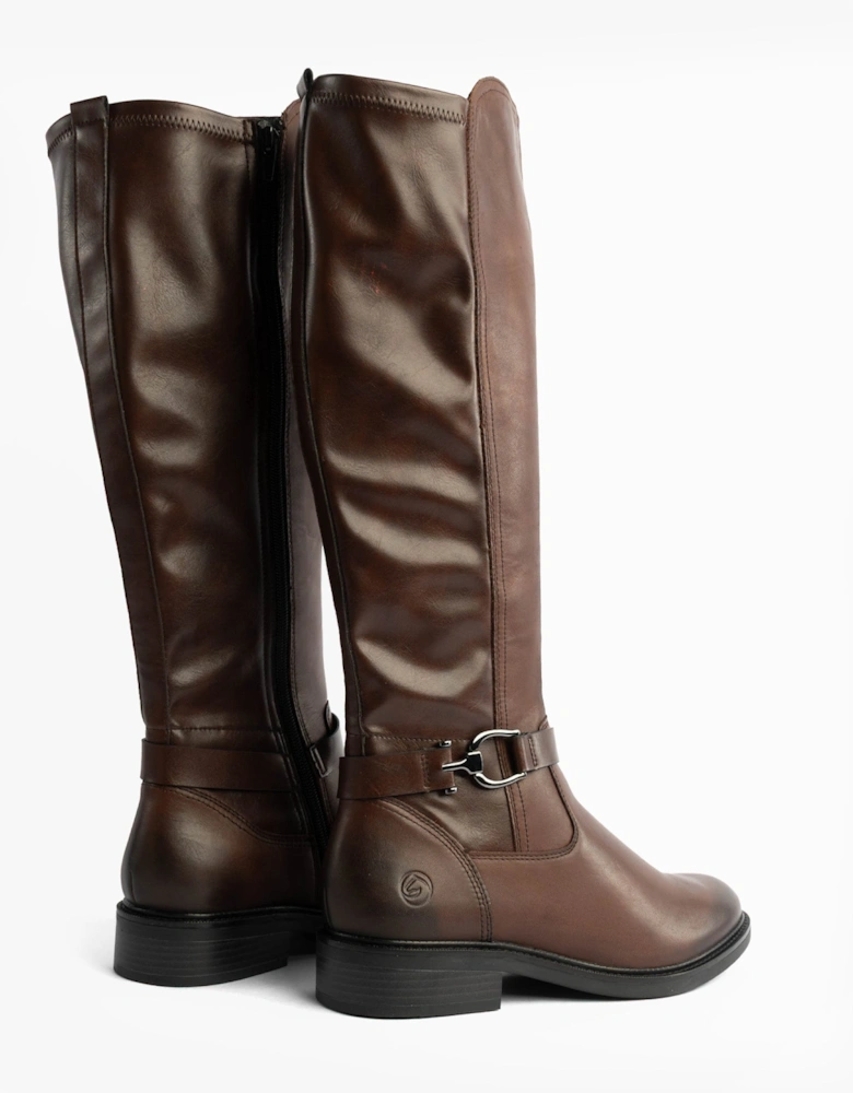 Womens Leather Tall Knee High Boots Brown