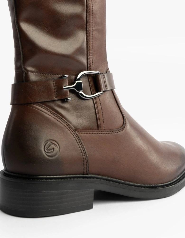 Womens Leather Tall Knee High Boots Brown