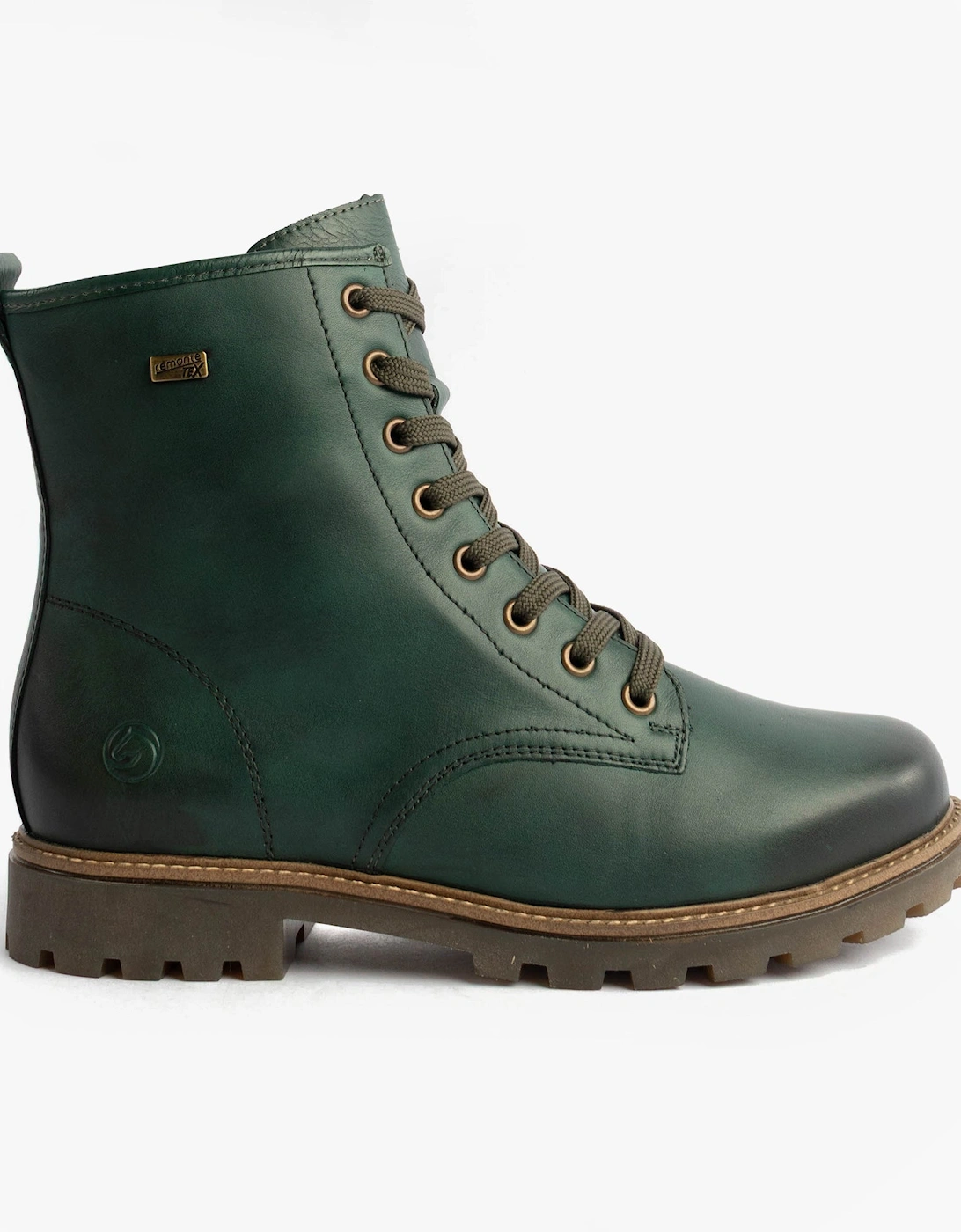 Womens Leather Ankle Zip Boots Green, 7 of 6