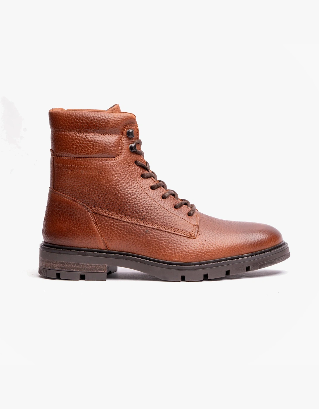 Men's Tommy Hilfiger WARM PADDED HILFIGER LTH Mens Boots Winter Cognac - Brown - Size: 8